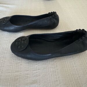 Tory Burch Black Leather Flats